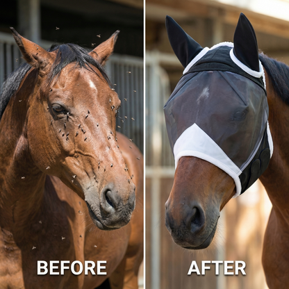 HorseHalo™ Fly Mask – Stretch Fit (With Ears)