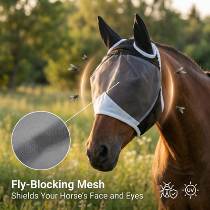 HorseHalo™ Fly Mask – Stretch Fit (With Ears)