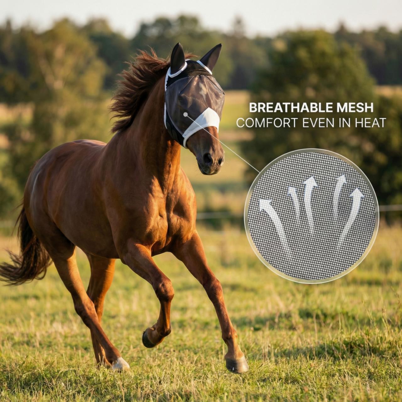 HorseHalo™ Fly Mask – Stretch Fit (With Ears)