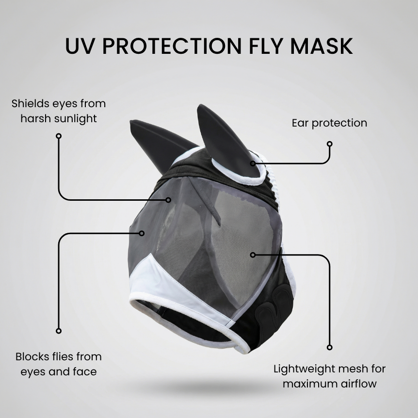 HorseHalo™ Fly Mask – Stretch Fit (With Ears)