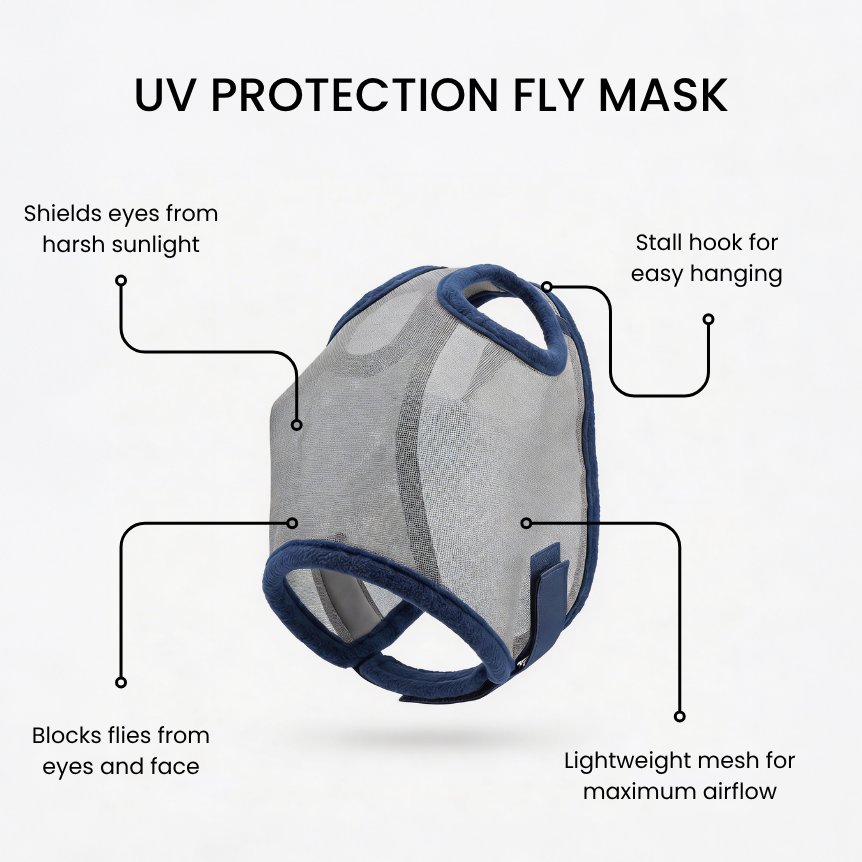 HorseHalo™ Fly Mask – Soft Mesh (Without Ears)