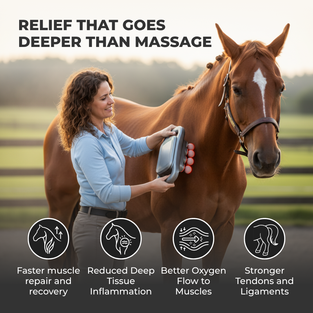 HorseHalo™ 8 Heads Red Light Massage Gun