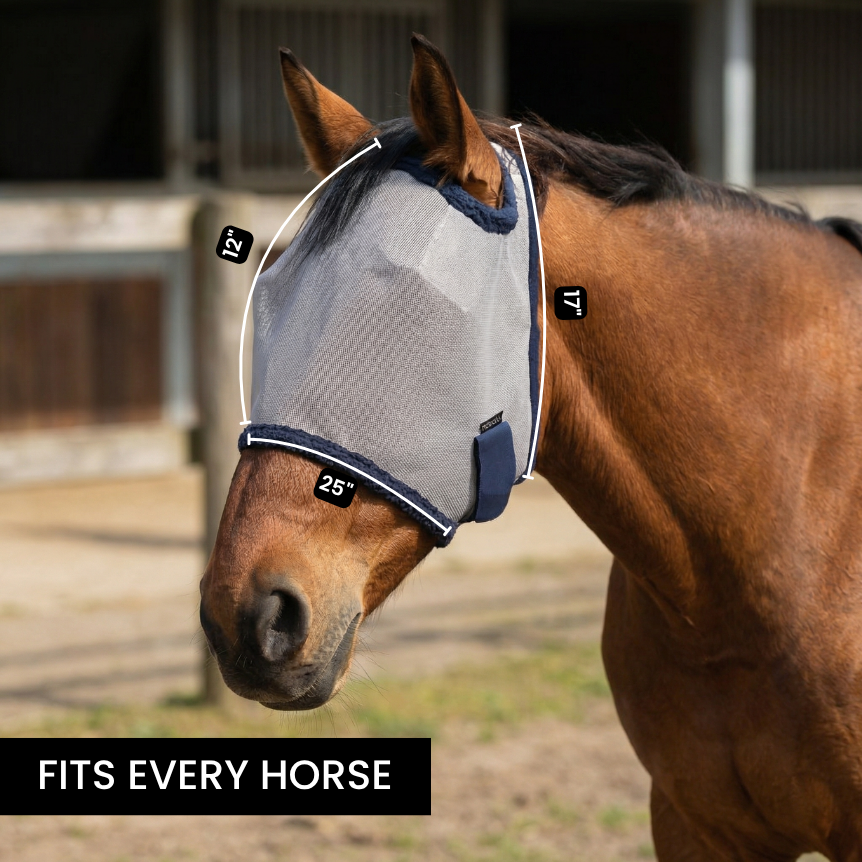 HorseHalo™ Fly Mask – Soft Mesh (Without Ears)