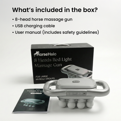 HorseHalo™ 8 Heads Red Light Massage Gun